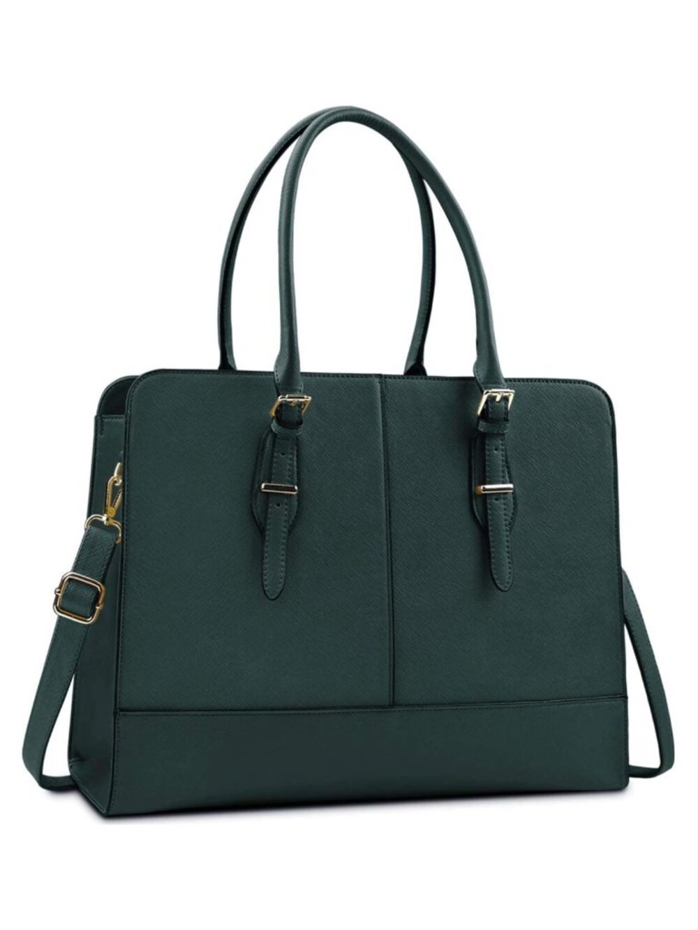 Faux Leather Laptop Tote 15.6 Inch Work Briefcase Messenger Bag